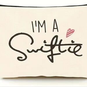 Cream Colored Linen "Swiftie" Cosmetic Bag- NWT